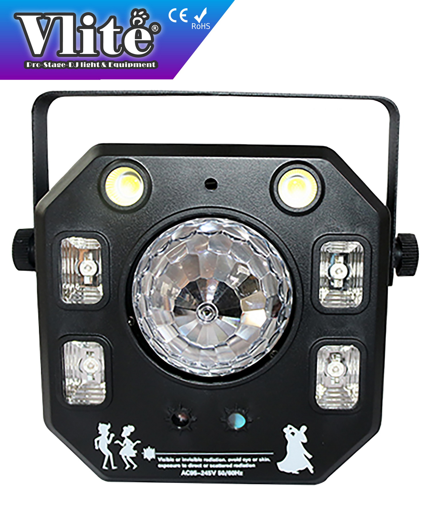 DJ-2113 - Rocket II_ Magic Ball, UV, Strobe, Laser 4-in1 Mini Light