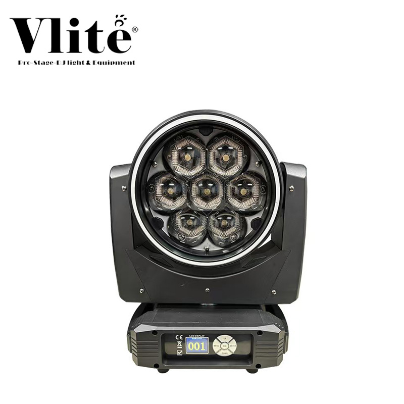 7x60W 渦旋光束LED 變焦搖頭燈帶蜂眼與內輔光效果