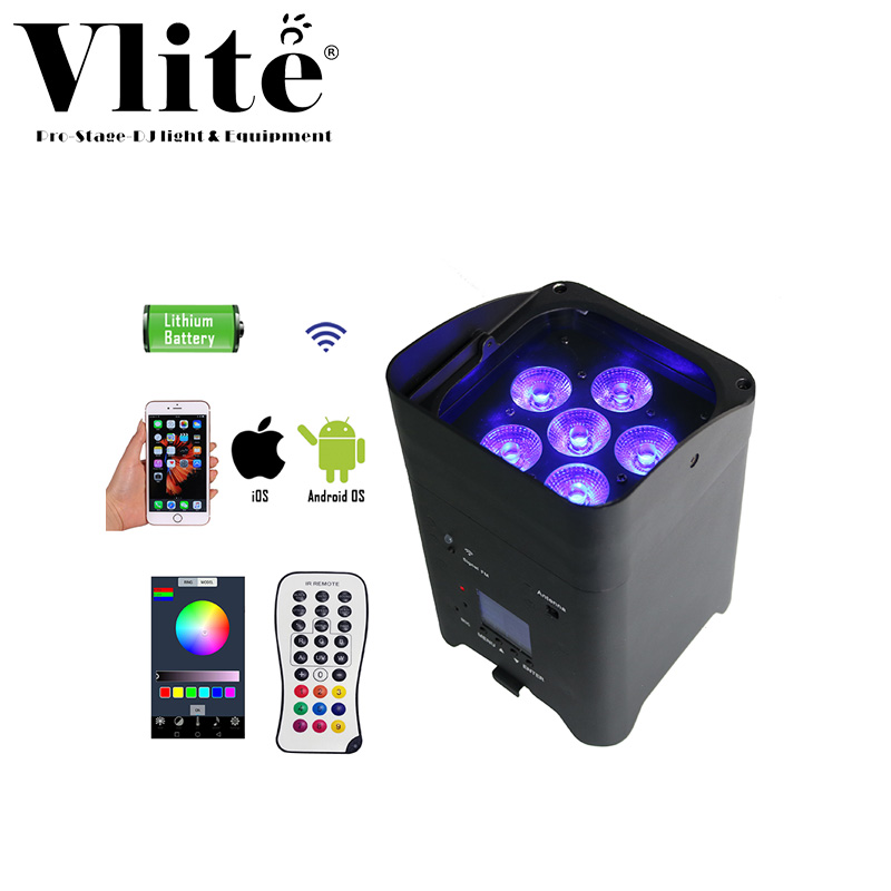 LED Wireless Battery Uplight 6 x 15W RGBWA+UV